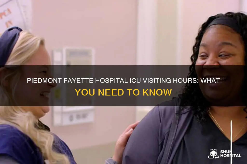 what time is icu visiting hours for piedmont fayette hospital