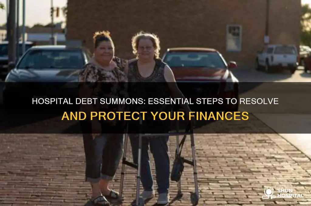 what to do for hospital debt summons