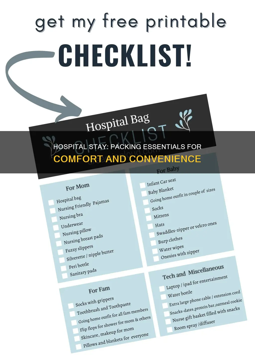what to pack for a hospital stay