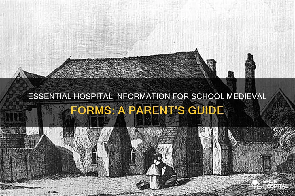 what to putfor hospital on a school medival form