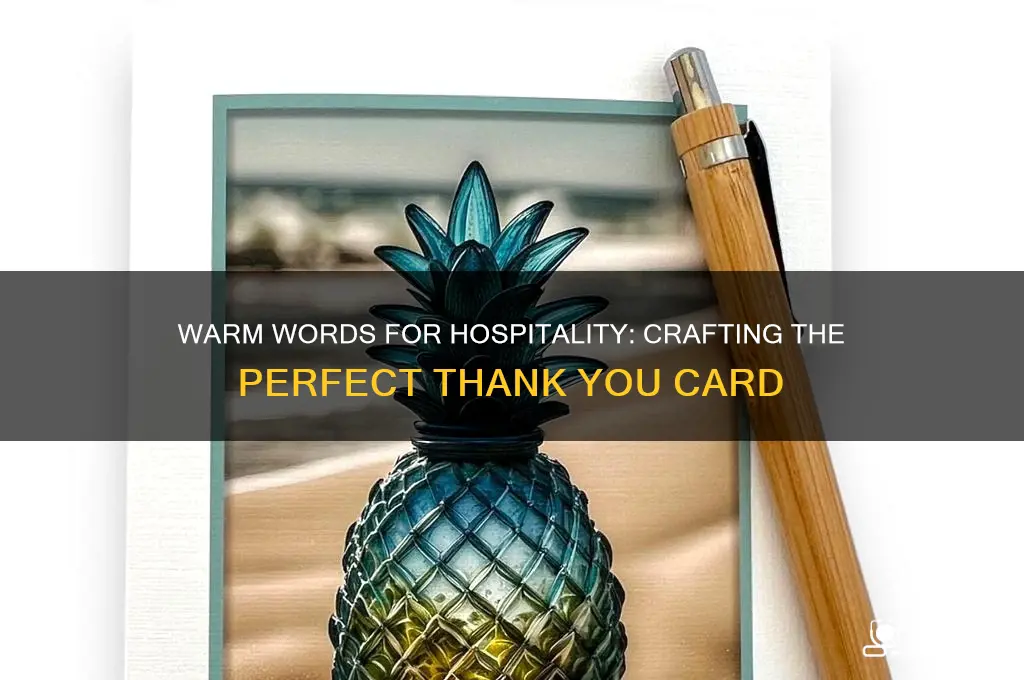 what to write in card for hospitality