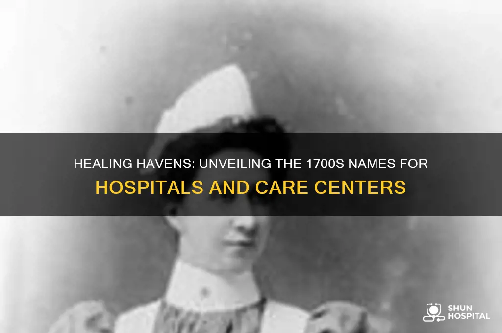 what were hospitals called in the 1700s