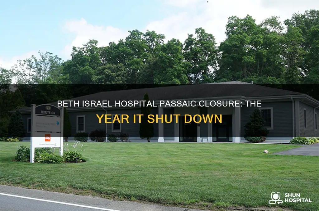 what year did beth israel hospital in passaic close