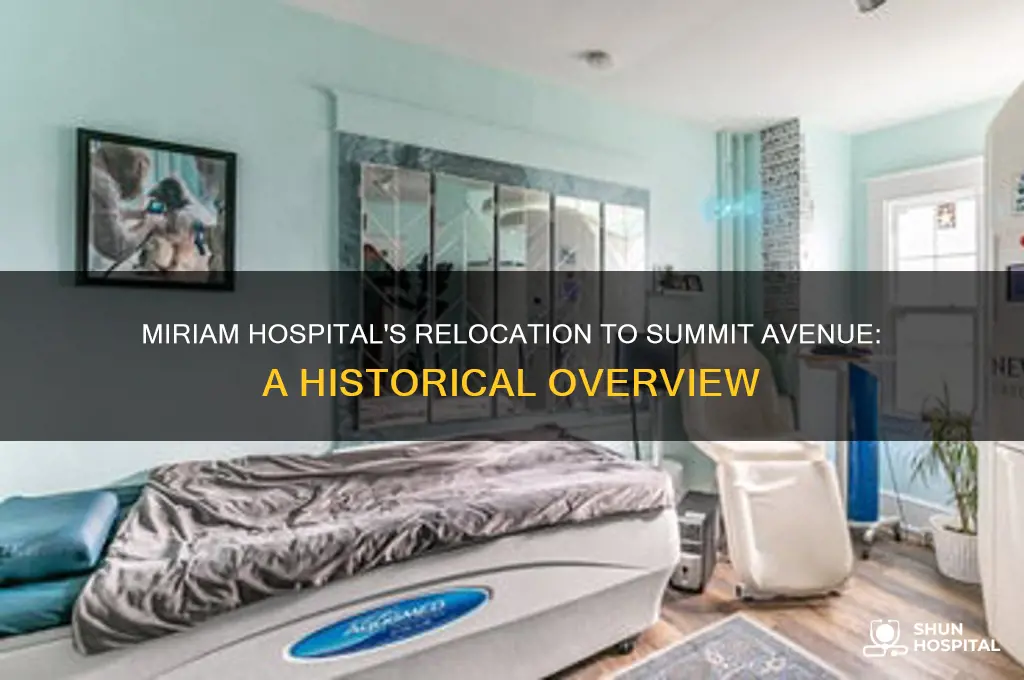 what year did miriam hospital move to summit avenue