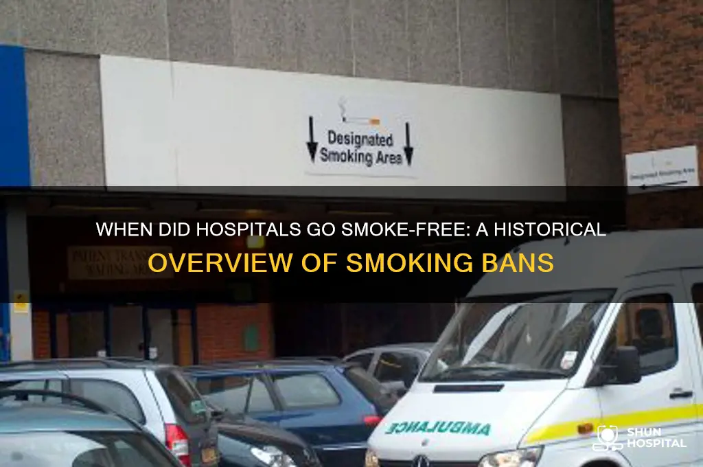 what year was smoking banned in hospitals
