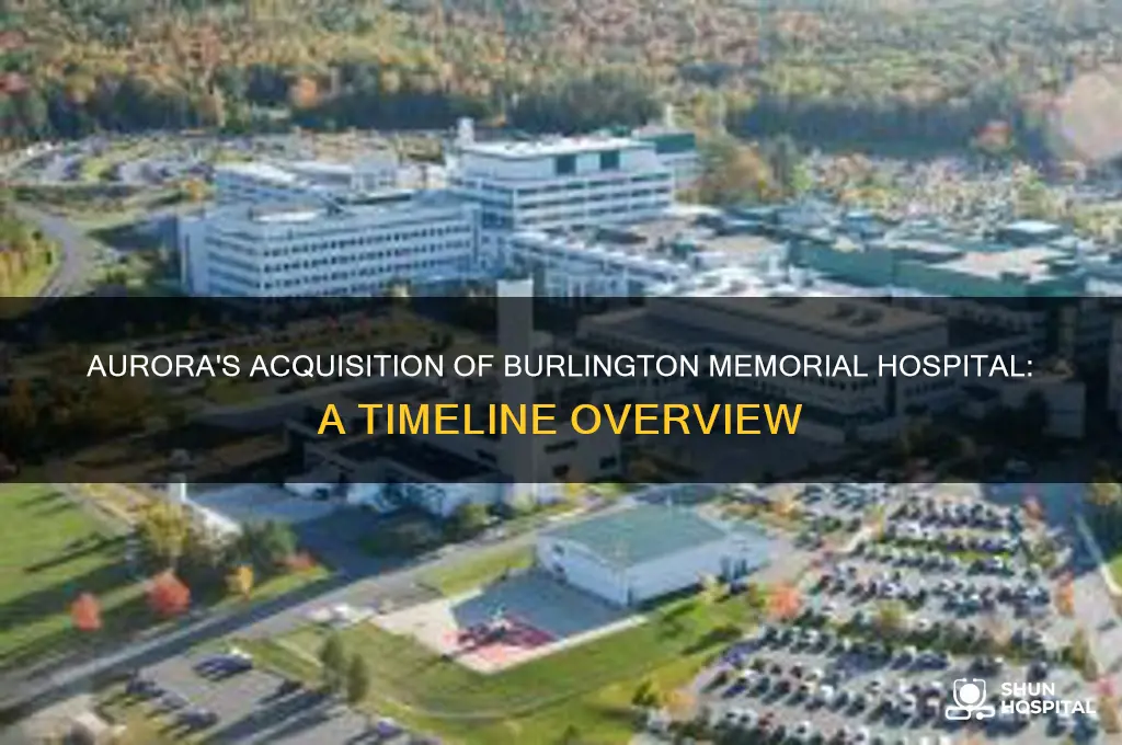 when did aurura buy burlington memorial hospital