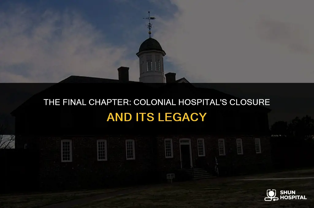 when did colonial hospital closed