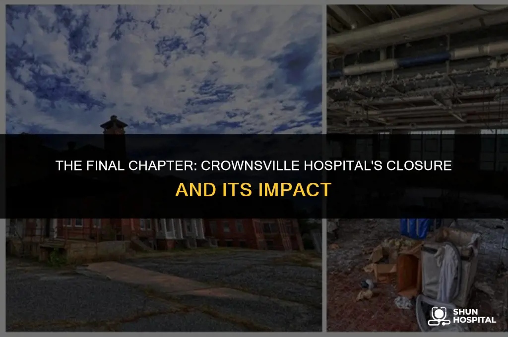 when did crownsville hospital close