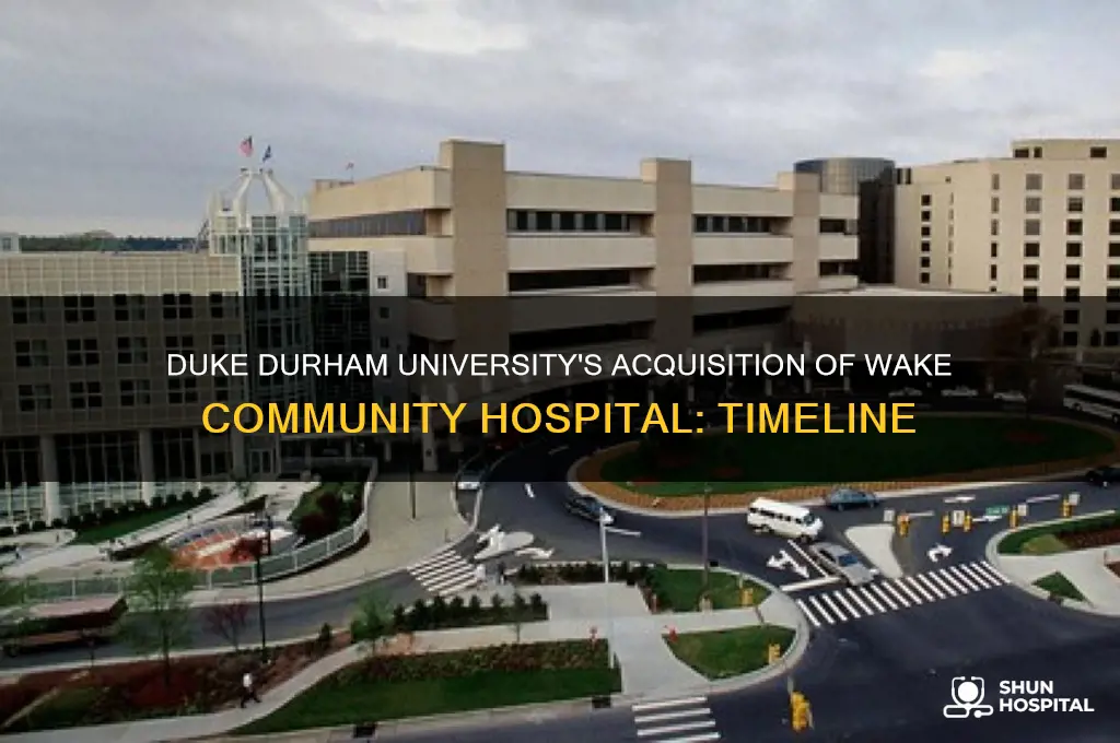 when did duke durham university buy wake community hospita