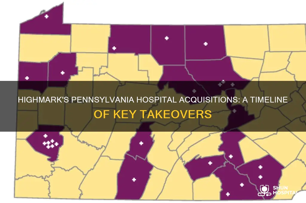 when did highmark acquire hospitals in pennsylvabnia