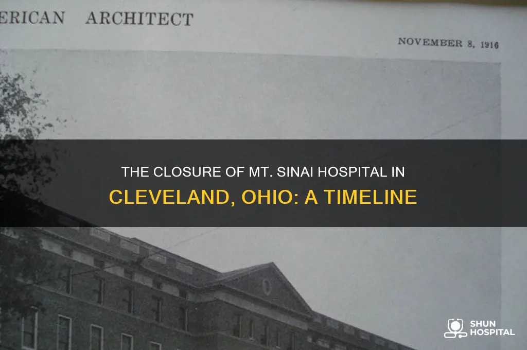 when did mt sinai hospital in cleveland ohio close