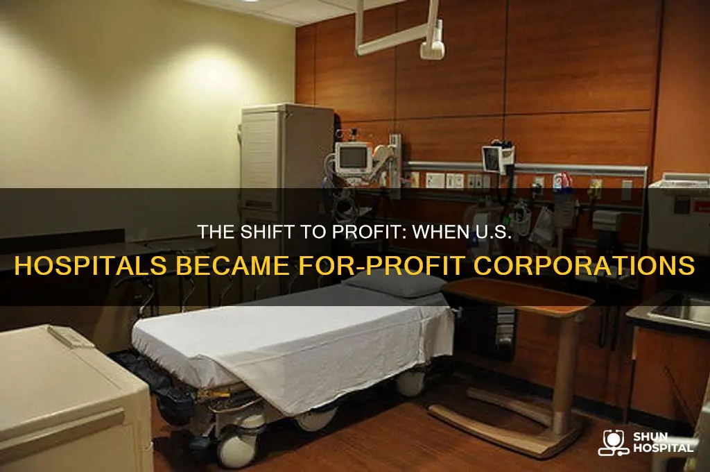 when did us hospitals become for-profit corporations search