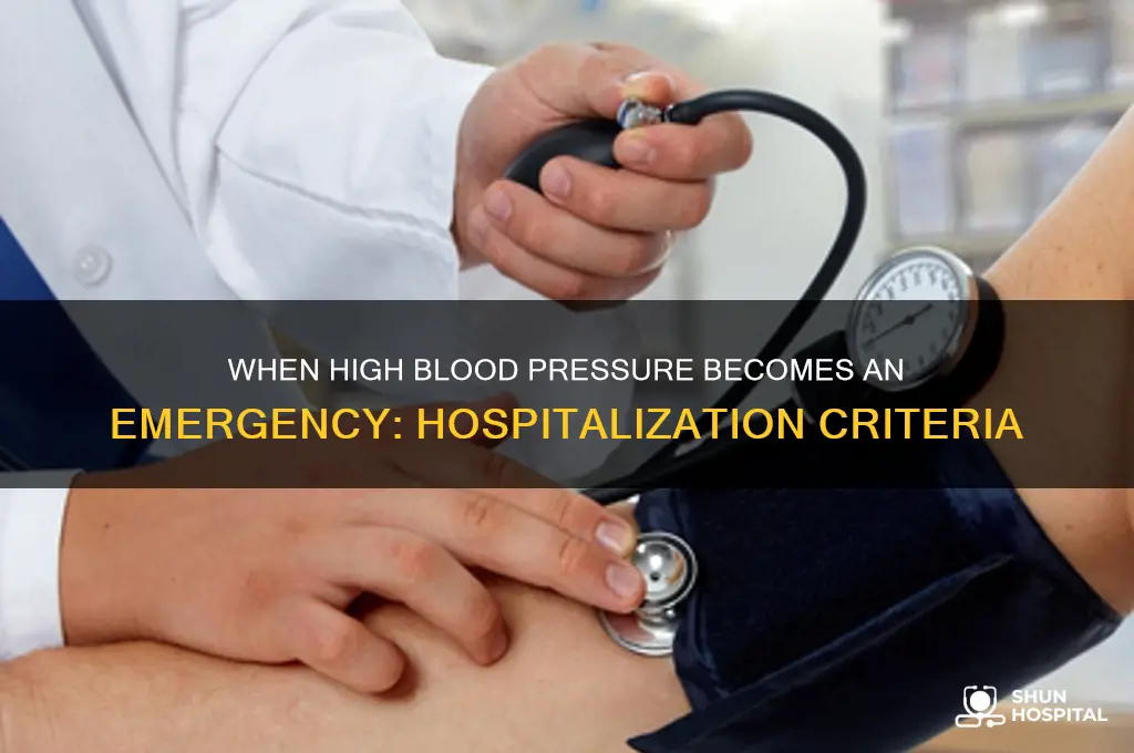 when does high blood pressure require hospitalization