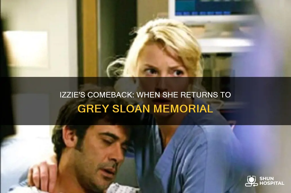 when does izzie return to the hospital