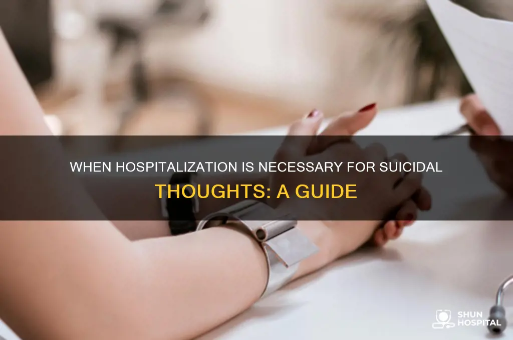 when does someone need to be hospitalized suicidal ideation