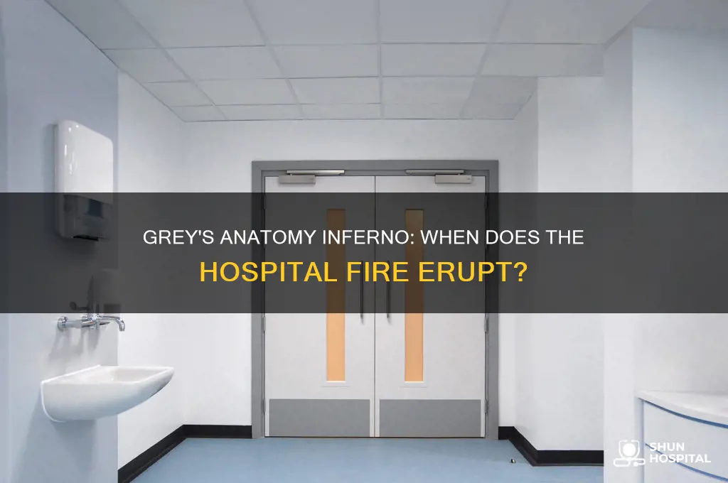 when does the hospital catch on fire in grey