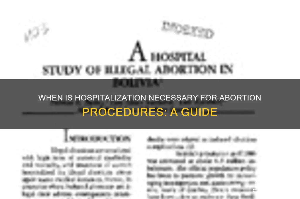 when is hospital required for an abortion