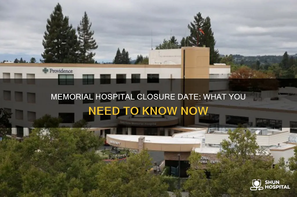 when is memorial hospital closing