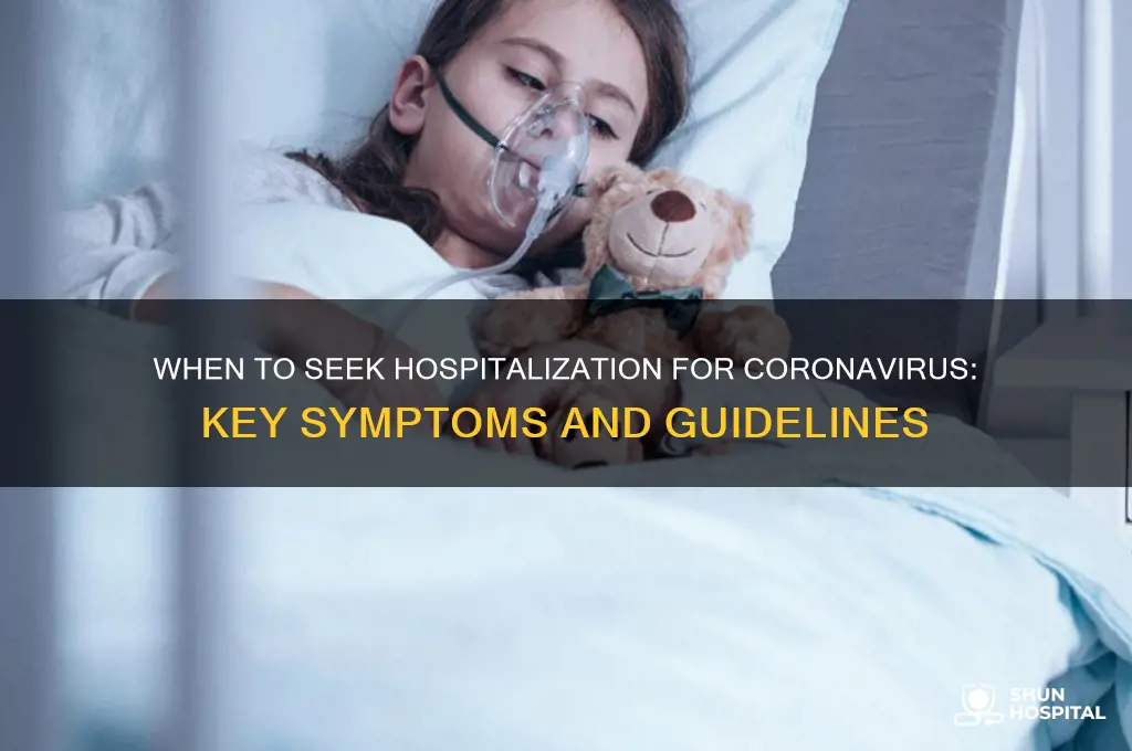 when should you be hospitalized for coronavirus