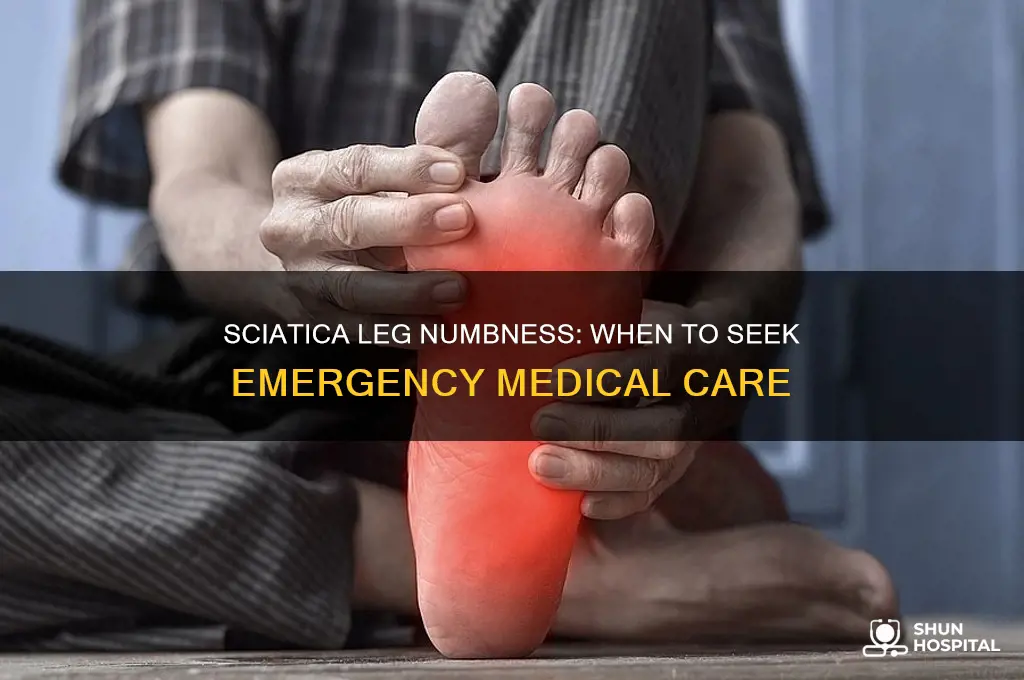 when to call hospital for numbness in leg sciatica