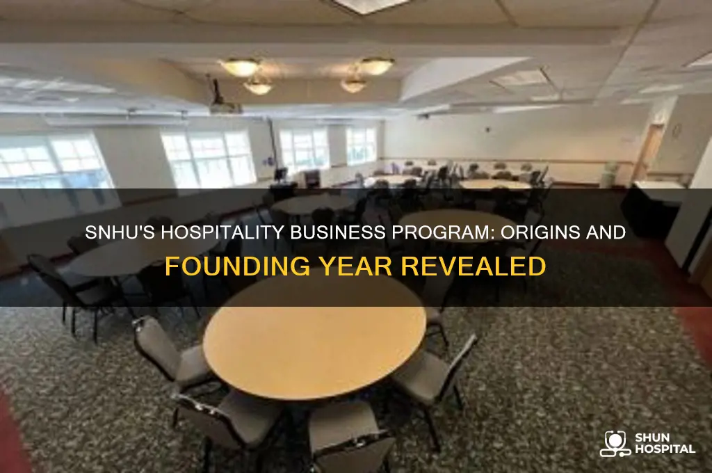 when was the hospitality business program founded at snhu