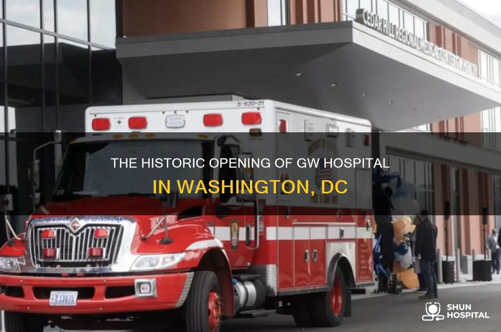 when was the original gw hospital opened in dc