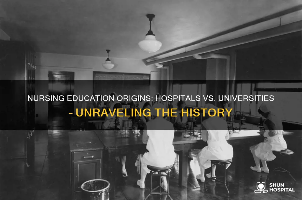 where did nursing education originate in hospitals or in university