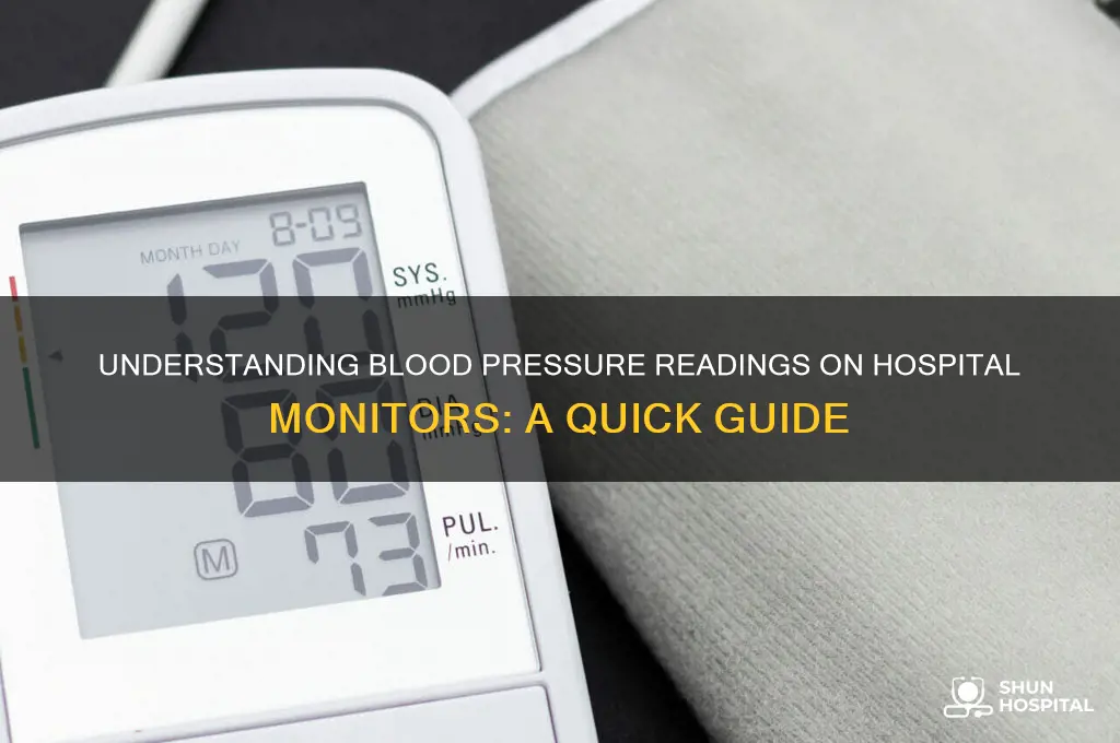 where is blood pressure on hospital monitor