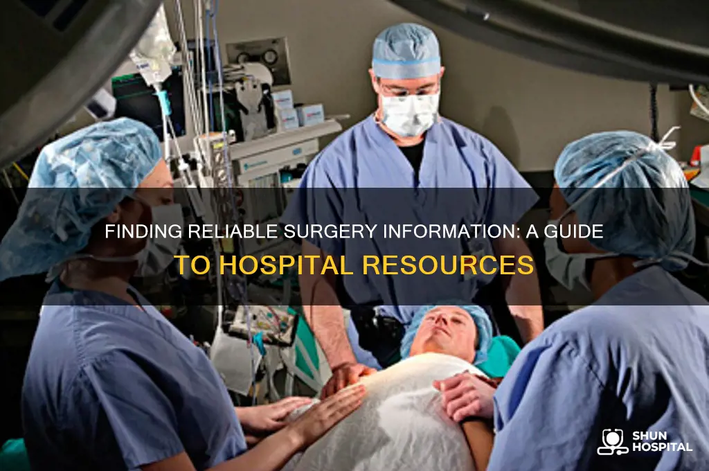where to find surgery information on hospitals