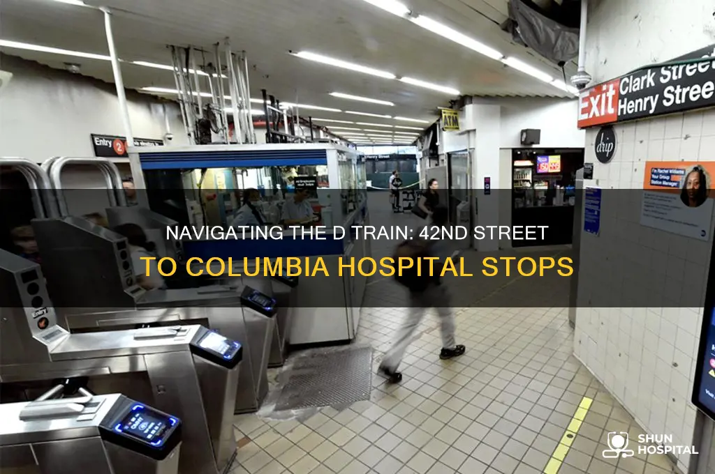 which d train stop from 42nd street to columbia hospital