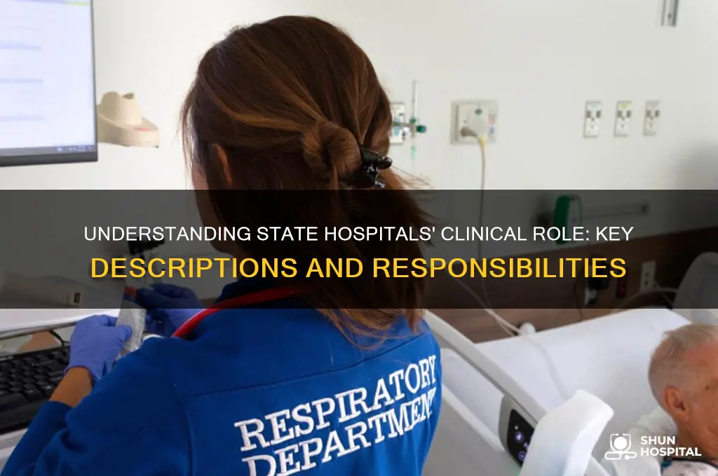 which description exemplifies the clinical role of state hospitals