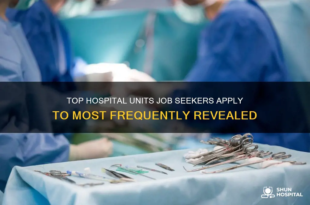 which hospital units are most applied for