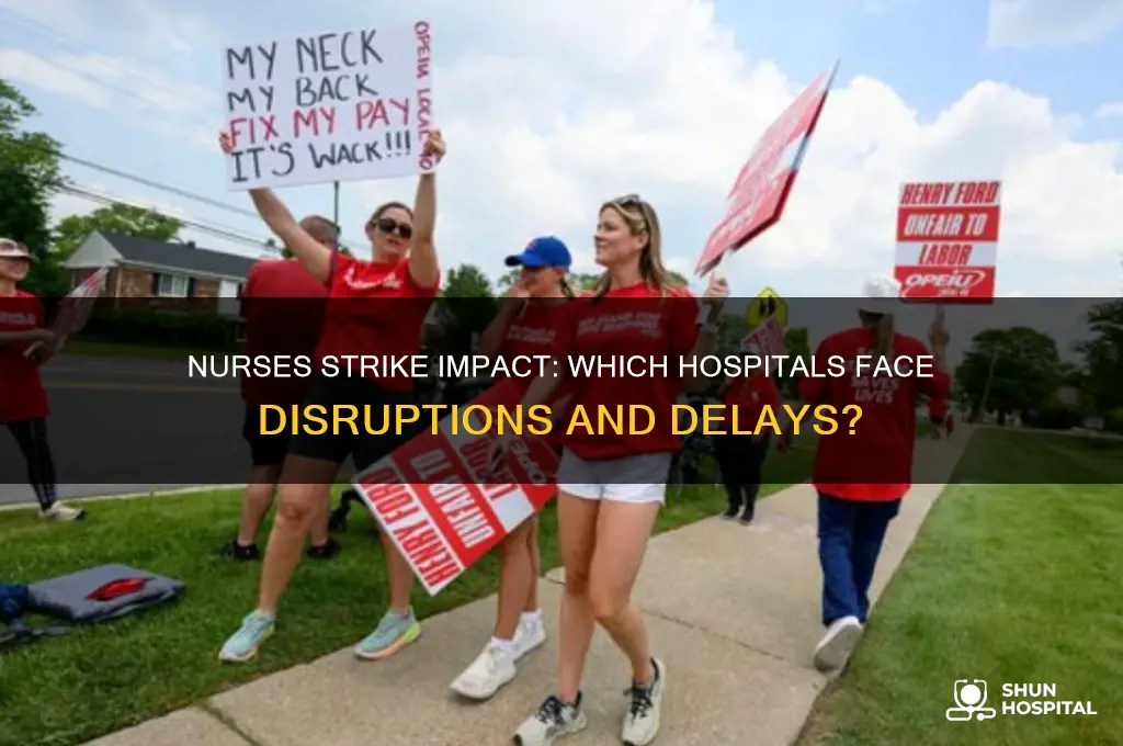 which hospitals are affected by nurses strike