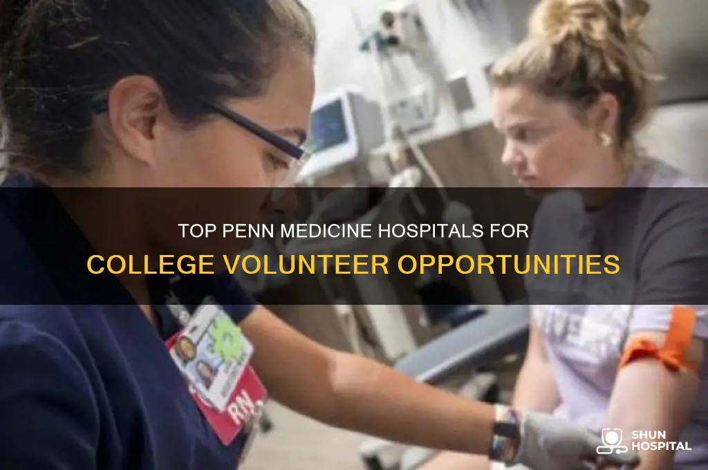 which penn medicine hospital is the best for college volunteer