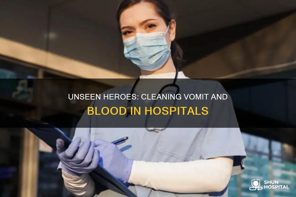 who cleans up vomit and blood at a hospital
