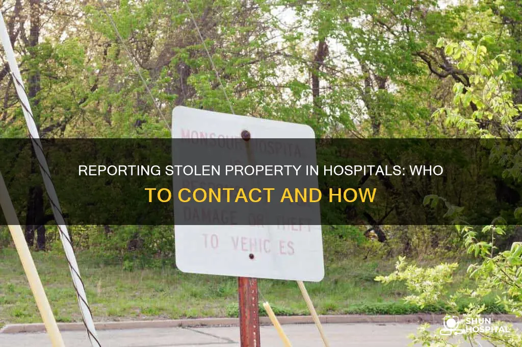 who do you report hospitals to for stolen property