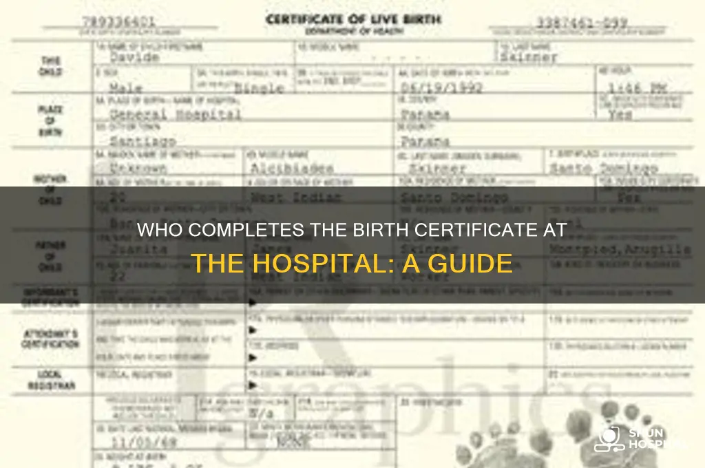 who fills out birth certificate at hospital