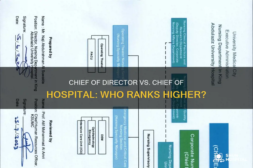 who higher chief of director or cheif of hospital