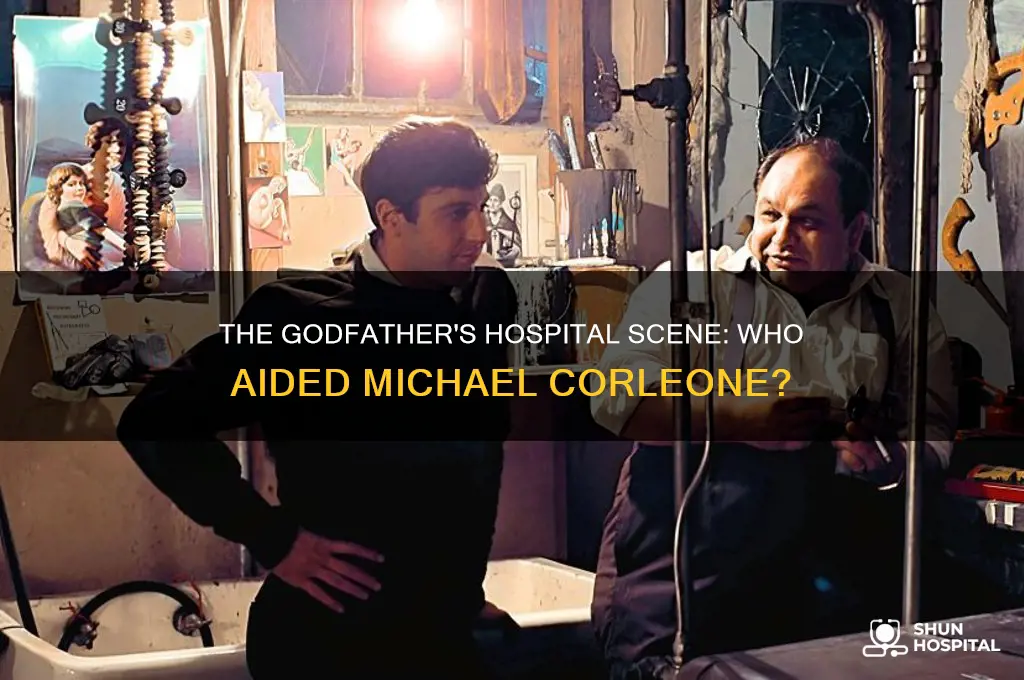 who is helped michael at the hospital in godfather