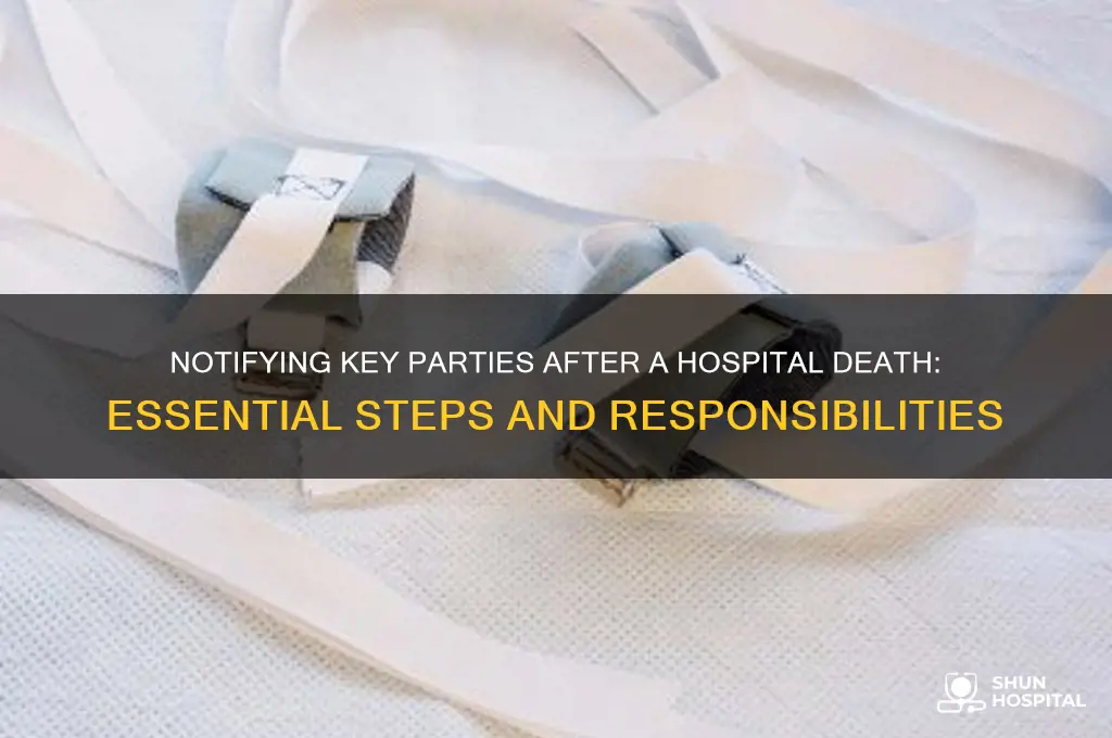 who must be notified of a death in a hospital