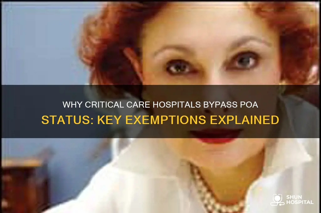 why are critical care hospitals exempt from poa status