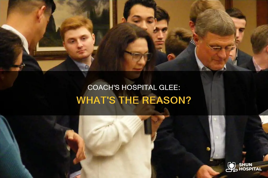 why did coach see in hospital glee