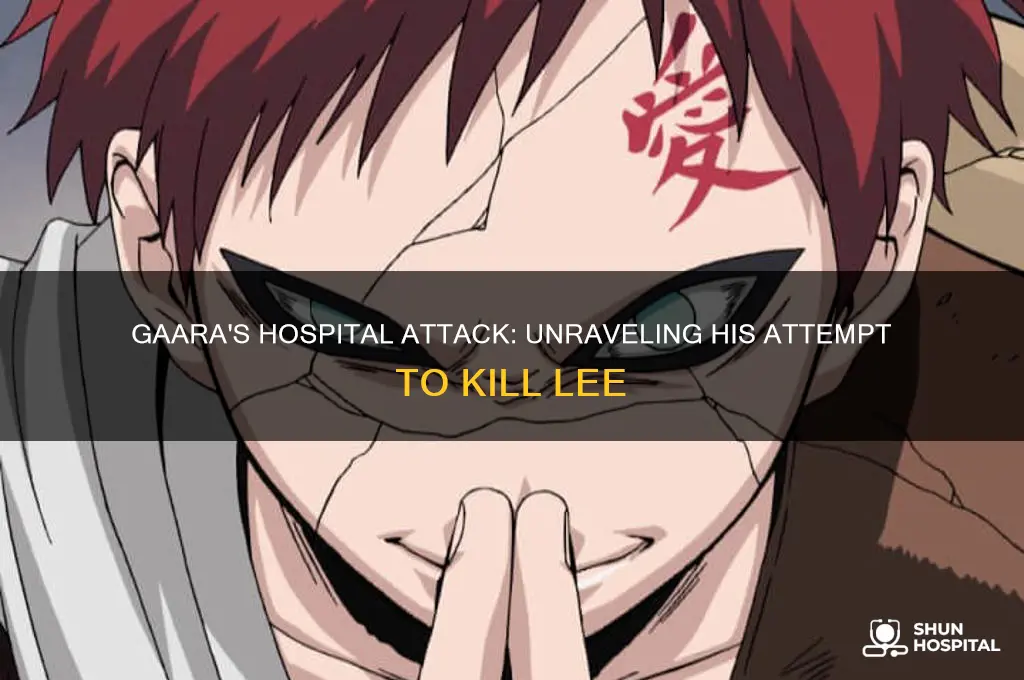 why did gaara try to kill lee in the hospital