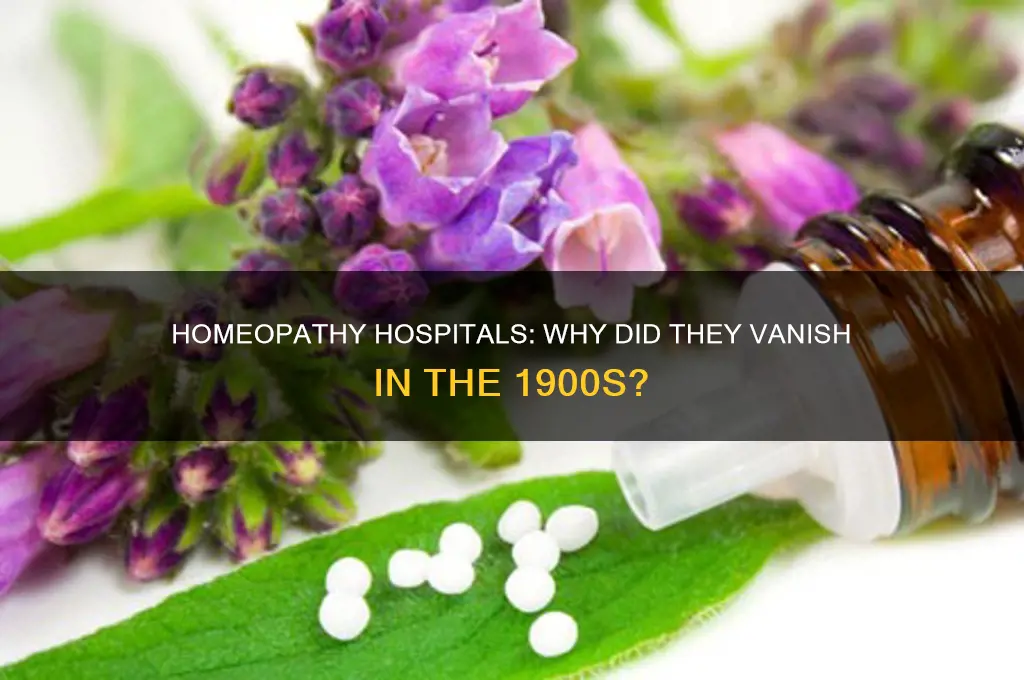 why did homeopathic hospitals disappear in 1900