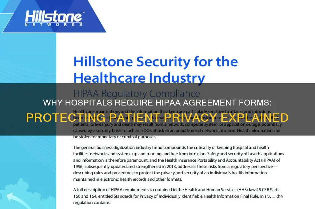 why do hospitals want you to sign hipaa agreement form