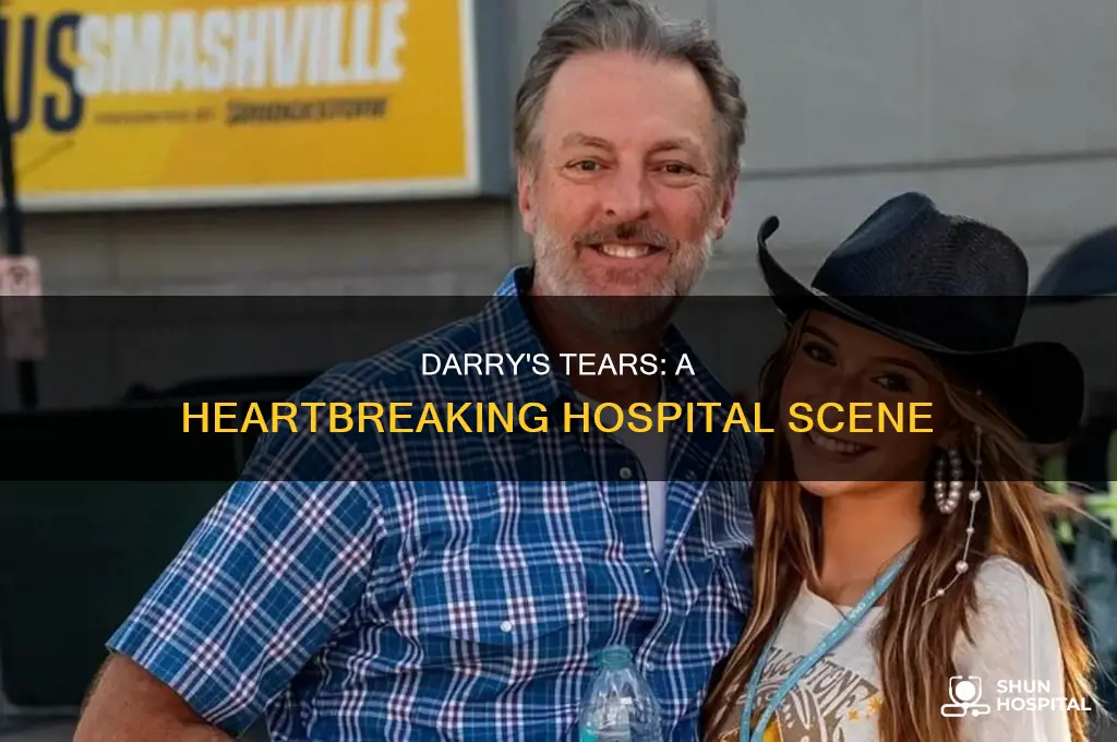 why does darry cry in the hospital