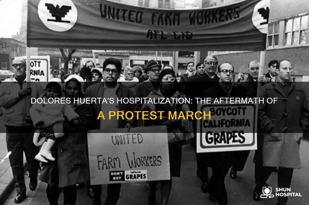 why dolores huerta went to the hospital after a demonstration