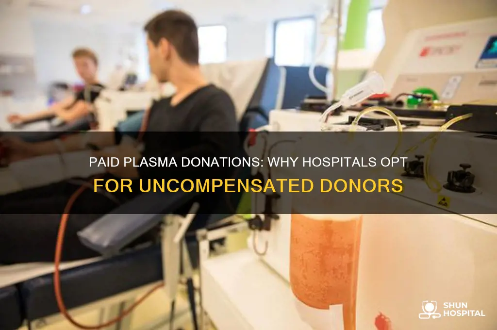 why hospitals avoid plasma from paid donor