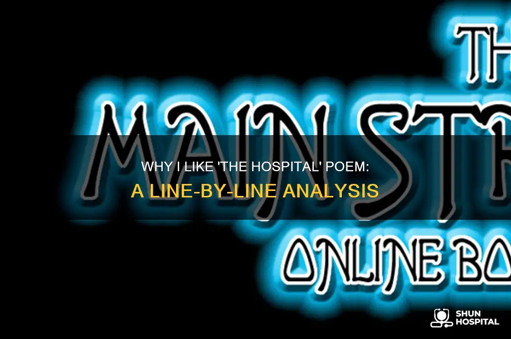 why i like the hospital poem line by line explanation