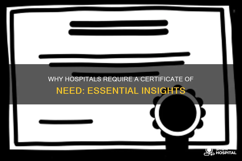 why is does a hospital need a certificate of need